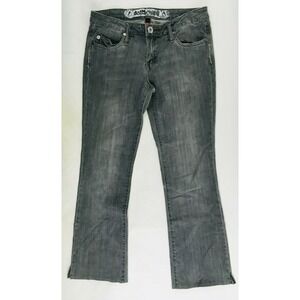 Doll house Denim Jeans Women's Size 9 Gray Straight Leg Mini Slit Mid Rise